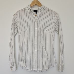 Banana Republic black/white stripe button down